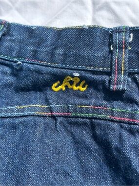 Pocketless Rainbow Stitch  Chic by h.i.s  Split Hem Ankle Tapered Vintage XS